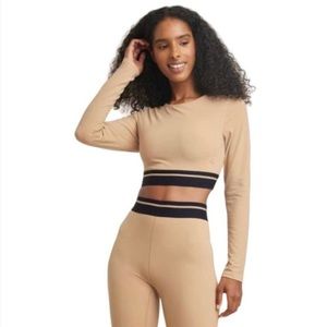 NEW Joylab Tan Long Sleeve Crop Top